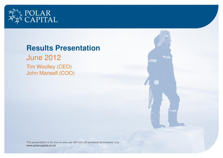 results presentation june 2012