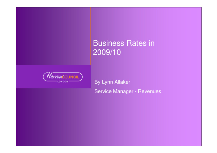 business rates in 2009 10