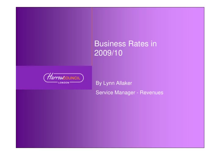 business rates in 2009 10