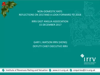 GARY L WATSON IRRV (HONS)  DEPUTY CHIEF EXECUTIVE IRRV GARYS CRYSTAL BALL  2017  OUTLINE