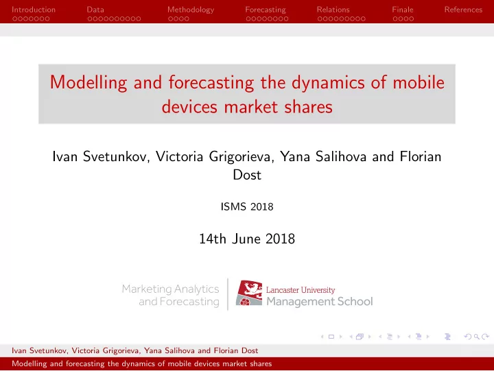 modelling and forecasting the dynamics of mobile devices