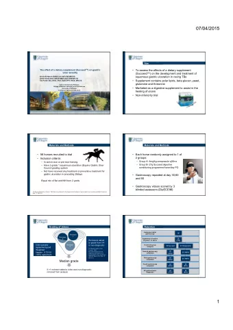 07/04/2015  Aim The effect of a dietary supplement (Succeed ) on gastric  To assess the