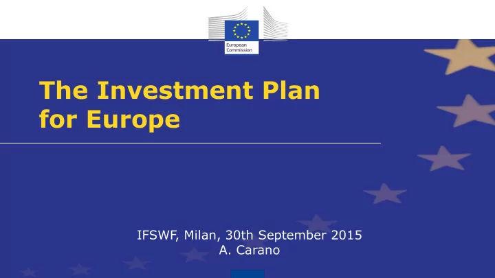 the investment plan