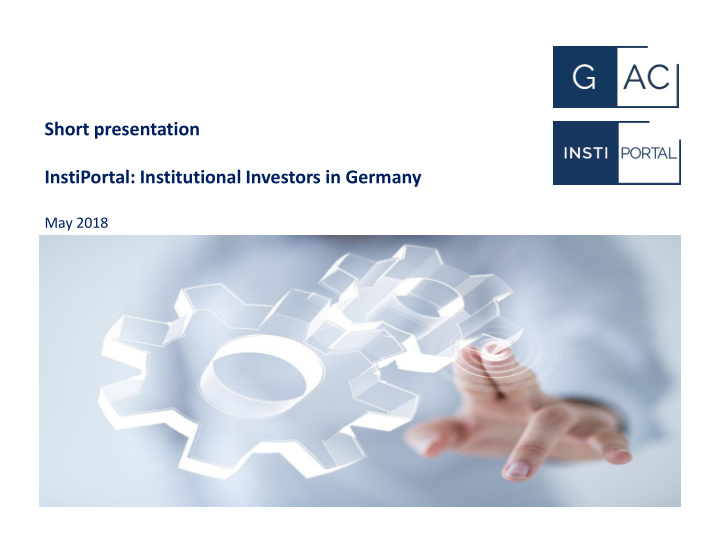 short presentation instiportal institutional investors in