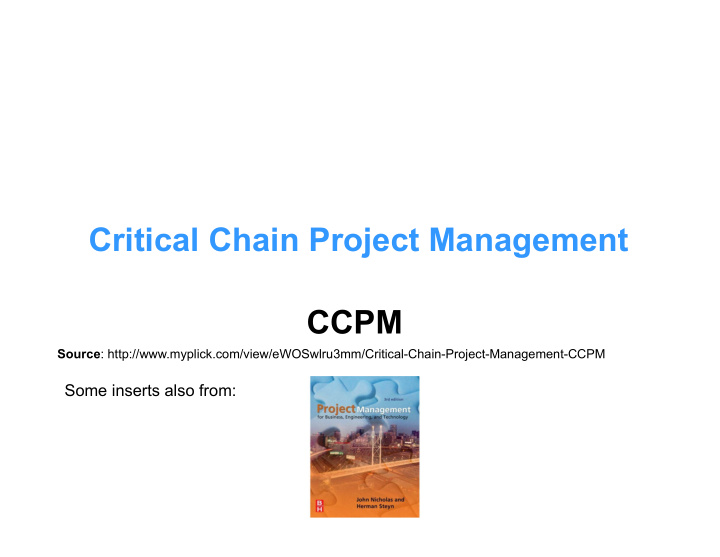 critical chain project management