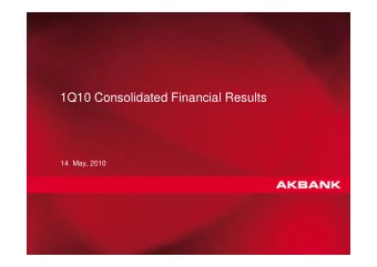 1Q10 Consolidated Financial Results  14  May, 2010  1  1  1Q10 Results  Strong growth  6.2%