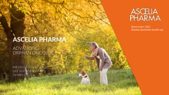 ASCELIA PHARMA  ADVANCING  ORPHAN ONCOLOGY  PRESENTATION AT ABGSC  LIFE SCIENCE SUMMIT  26 MAY 2020