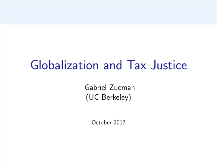 globalization and tax justice