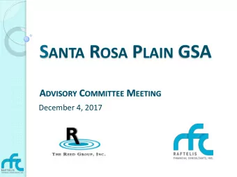 S ANTA R OSA P LAIN GSA A DVISORY C OMMITTEE M EETING  December 4, 2017  12/4/17  Advisory