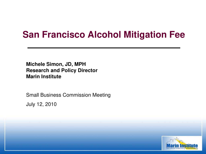 san francisco alcohol mitigation fee