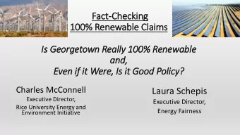 Fact-Checking  100% Renewable Cla  laims  Is  Is Georgetown Really 100% Renewable  and,  ,  Even if