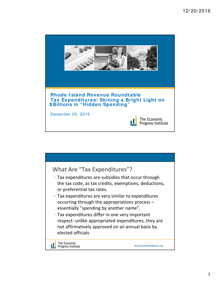 what are tax expenditures