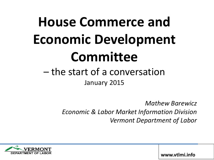 house commerce and economic development committee