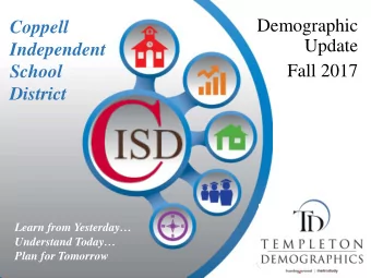Demographic  Coppell  Update  Independent  Fall 2017  School  District  Learn from Yesterday