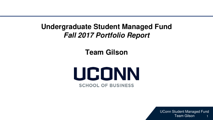 undergraduate student managed fund fall 2017 portfolio