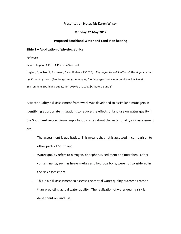 presentation notes ms karen wilson monday 22 may 2017