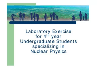 Laboratory Exercise  Laboratory Exercise th year for 4 th  year  for 4  Undergraduate Students
