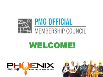 WEL  WELCOME!  COME!  Agenda Call to Order &amp; Welcome  Chairman  I. II. Opening Comments