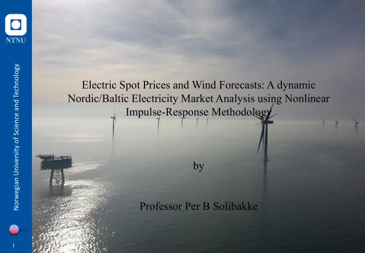 electric spot prices and wind forecasts a dynamic