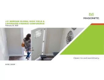 J.P  . MORGAN GLOBAL HIGH YIELD &amp;  LEVERAGED FINANCE CONFERENCE  February 25, 2020  NYSE: DOOR