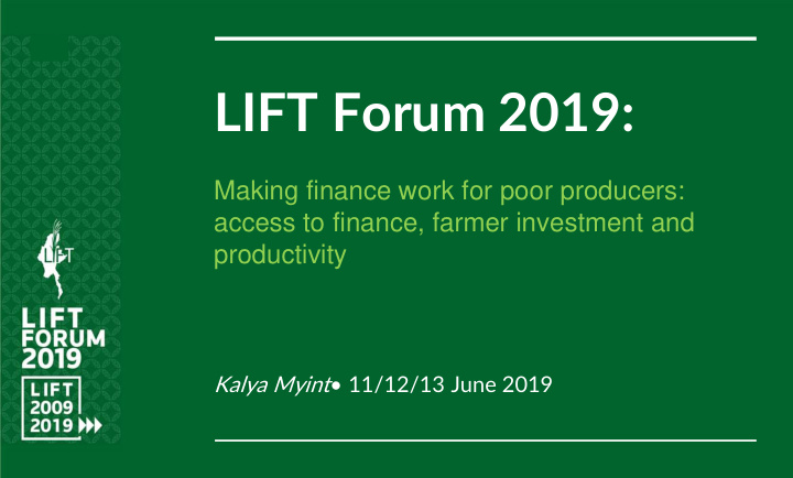 lift forum 2019