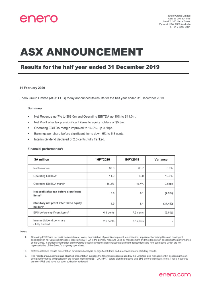 asx announcement