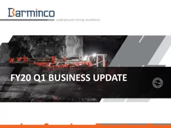 FY20 Q1 BUSINESS UPDATE  DISCLAIMER  The information contained in this presentation is not