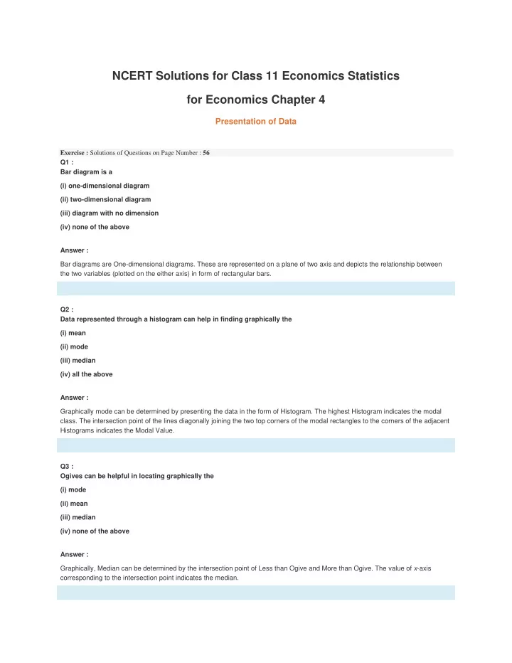 ncert solutions for class 11 economics statistics for