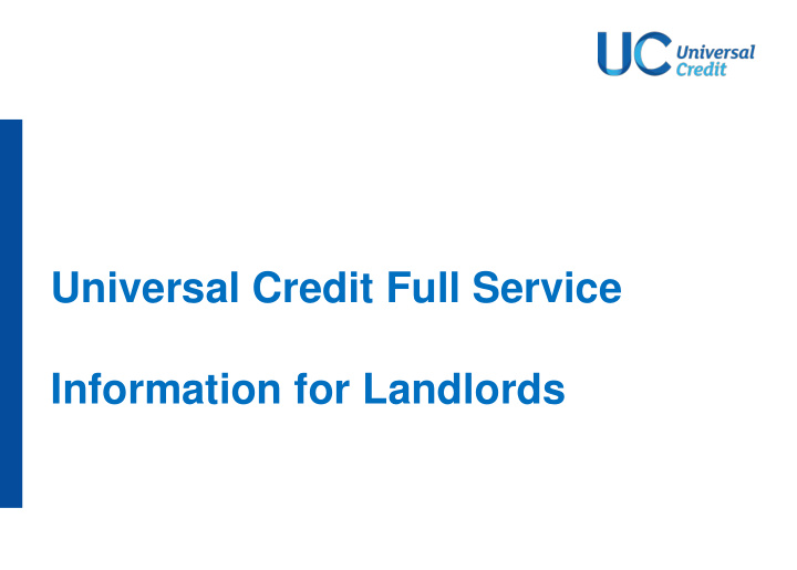 universal credit full service information for landlords