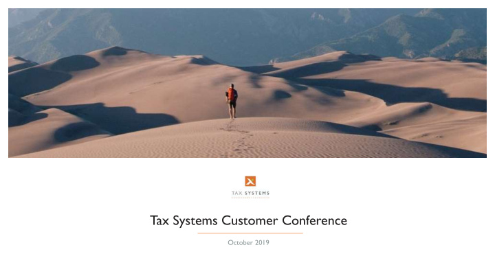 tax systems customer conference