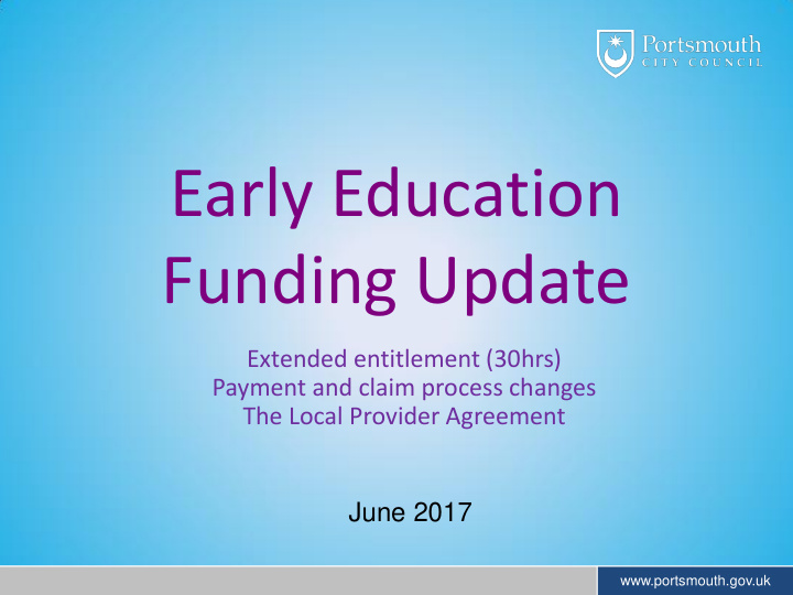 early education funding update