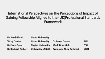 International Perspectives on th  In  the Perceptions of  f Im  Impact of  f  Gaining Fellowship
