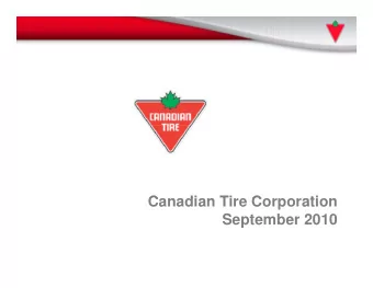 C  Canadian Tire Corporation  di  Ti  C  ti  September 2010  F  Forward-looking Information  d l