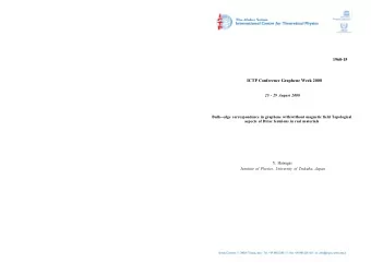 1960-15  ICTP Conference Graphene Week 2008  25 - 29 August 2008  Bulk--edge correspondence in