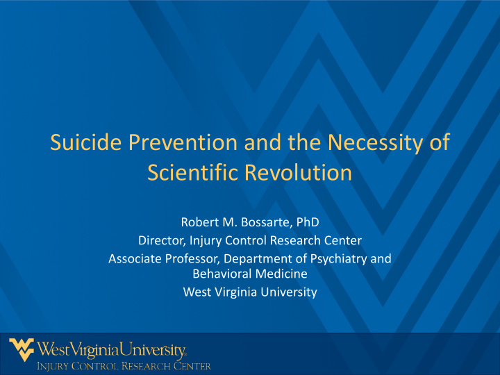 suicide prevention and the necessity of scientific