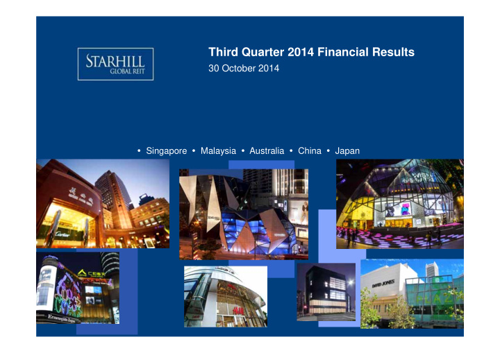 third quarter 2014 financial results