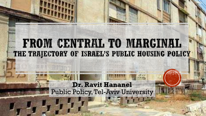 dr ravit hananel public policy tel aviv university