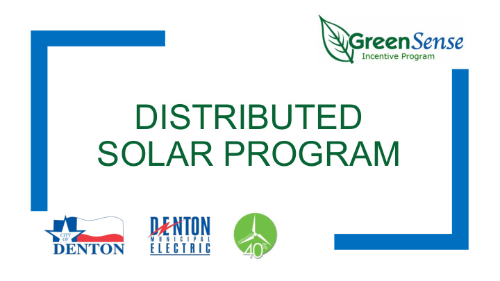 distributed solar program