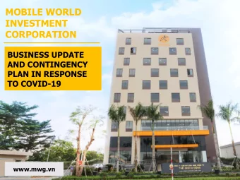 MOBILE WORLD  INVESTMENT  CORPORATION  BUSINESS UPDATE  AND CONTINGENCY  PLAN IN RESPONSE  TO