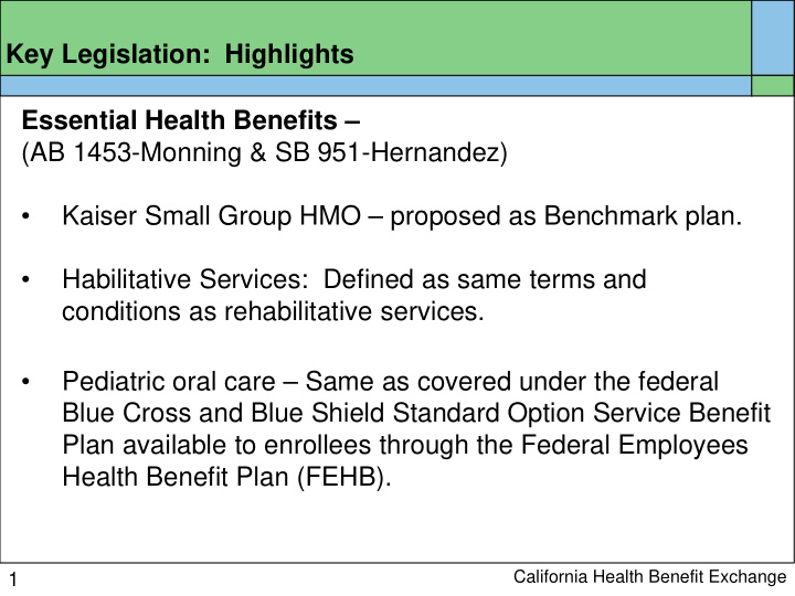 key legislation highlights essential health benefits ab