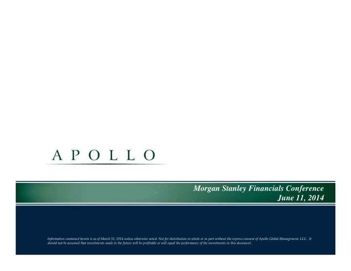 morgan stanley financials conference june 11 2014