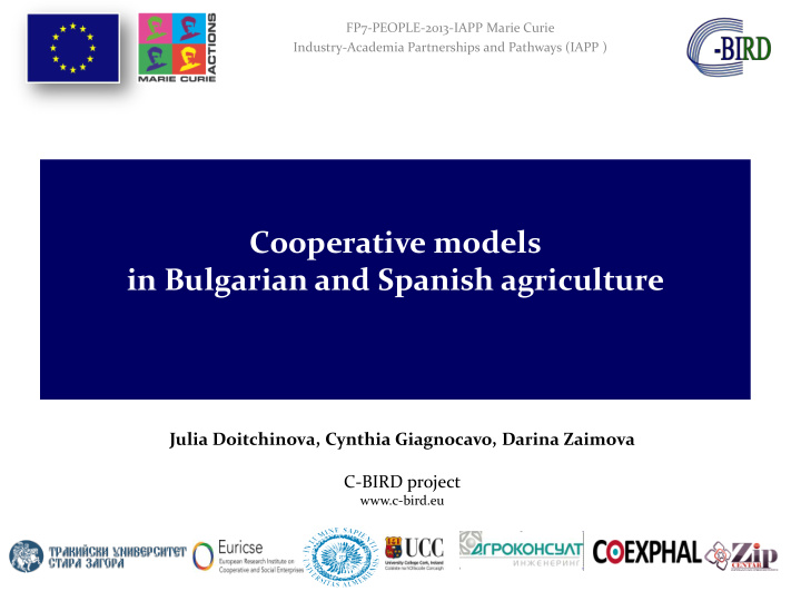 cooperative models in bulgarian and spanish agriculture