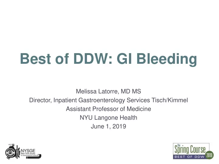 best of ddw gi bleeding