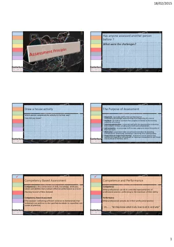18/02/2015  Has anyone assessed another person  before ?  What were the challenges?  Draw a house