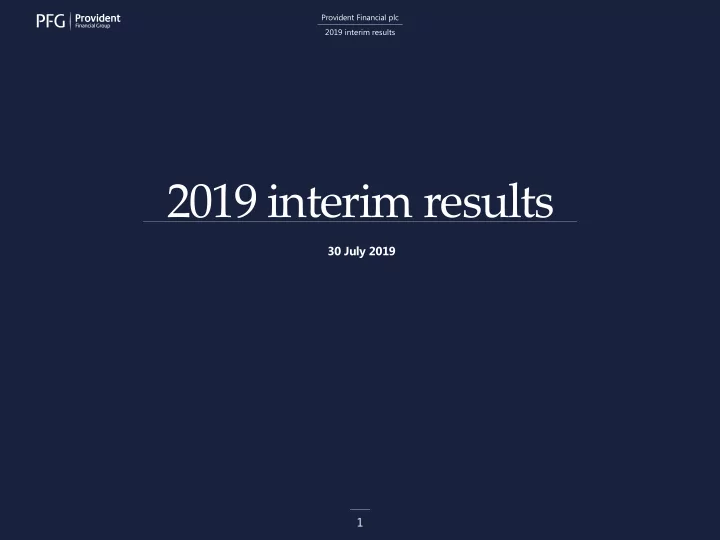 2019 interim results
