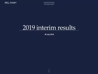 2019 interim results  30 July 2019  1  Provident Financial plc  2019 interim results  Todays