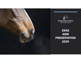 ESNZ  AGM  PRESENTATION  2020  FOCUS TODAY  Finances    Thinking differently Post Covid-19