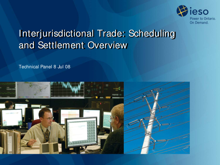 interjurisdictional trade scheduling and settlement