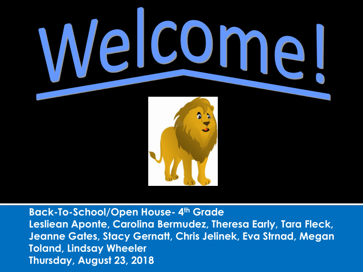back to school open house 4 th grade