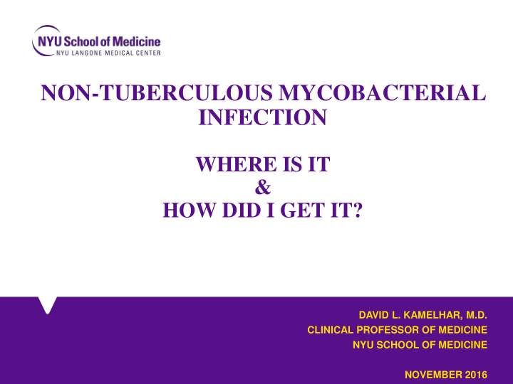 non tuberculous mycobacterial infection